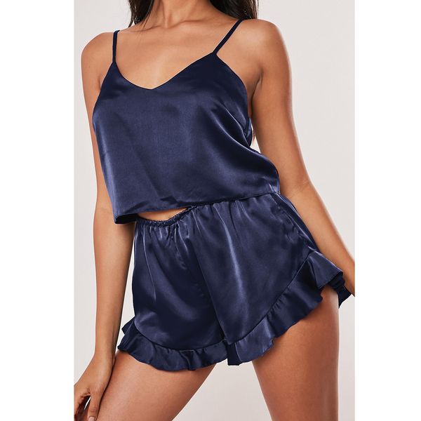 3 colors womens pyjamas summer selling camis and shorts sets spaghetti strap two piece home clothing, Blue;gray
3 colors womens pyjamas summer selling camis and shorts sets spaghetti strap two piece home clothing, Blue;gray
