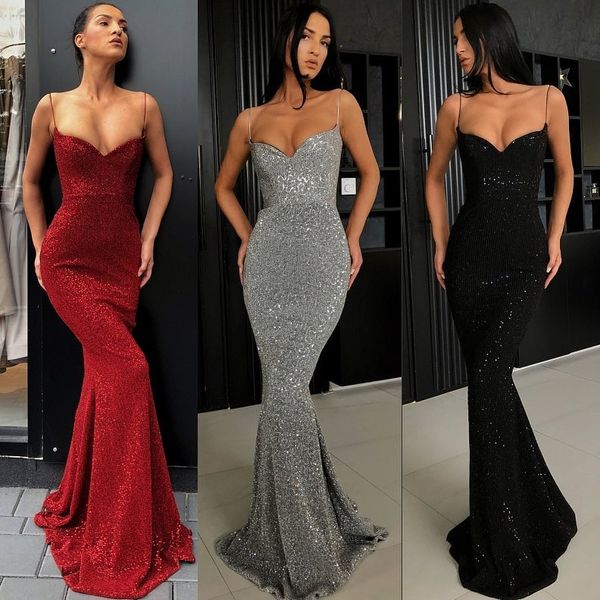 straps spaghetti mermaid sequined long prom dresses 2019 deep v neck formal evening gowns black silver sequins fashion wear
straps spaghetti mermaid sequined long prom dresses 2019 deep v neck formal evening gowns black silver sequins fashion wear