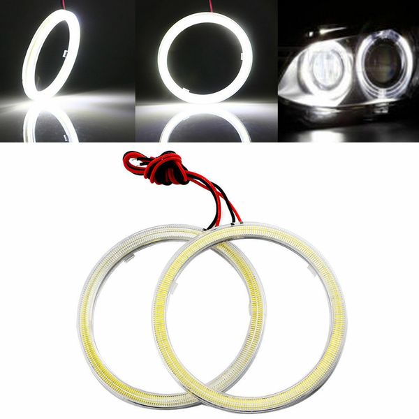 

yiastar 1pair cob 60mm 70mm 80mm 90mm 100mm 110mm 120mm 12v dc with cover halo rings angel angelic eyes led car lights auto