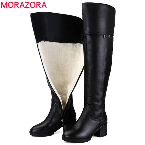 morazora 2019 over the knee boots keep warm genuine leather fur wool women boots square high heels winter snow russia, Black
morazora 2019 over the knee boots keep warm genuine leather fur wool women boots square high heels winter snow russia, Black