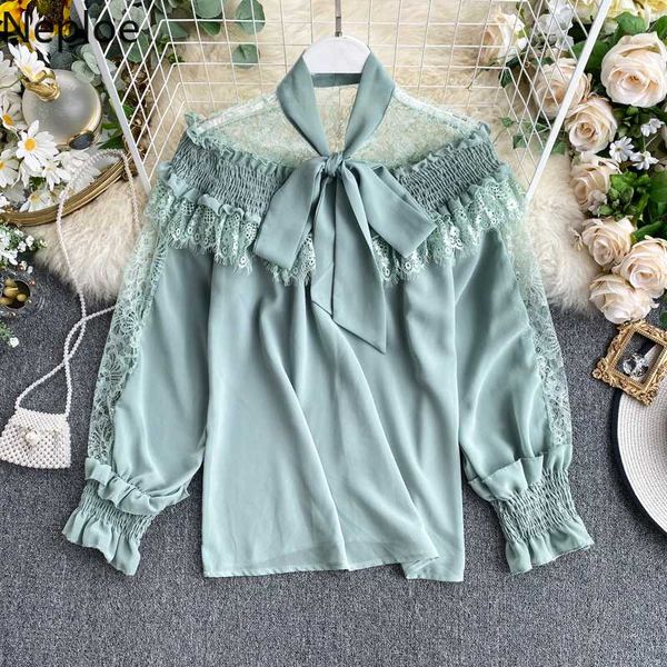 neploe women chiffon blouse lace patchwork korean elegant shirt 2020 spring puff long sleeve bow tie collar blusas 57387, White
neploe women chiffon blouse lace patchwork korean elegant shirt 2020 spring puff long sleeve bow tie collar blusas 57387, White