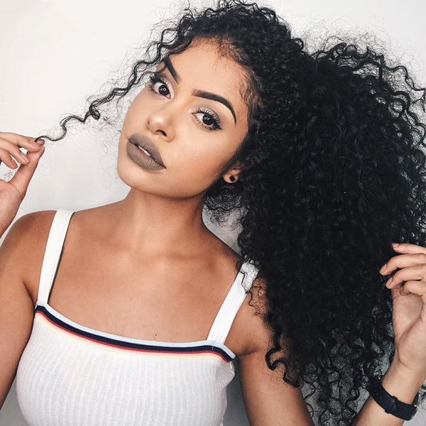 1 piece clip in ponytails hair extension kinky curly ponytail for women natural black color remy hair pony tail 120g ing
1 piece clip in ponytails hair extension kinky curly ponytail for women natural black color remy hair pony tail 120g ing