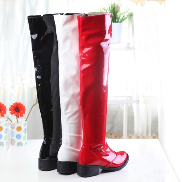 pqecfs big size 34-44 spring & autumn women patent leather pole dancing med heels thigh high boots 3 colors, Black
pqecfs big size 34-44 spring & autumn women patent leather pole dancing med heels thigh high boots 3 colors, Black