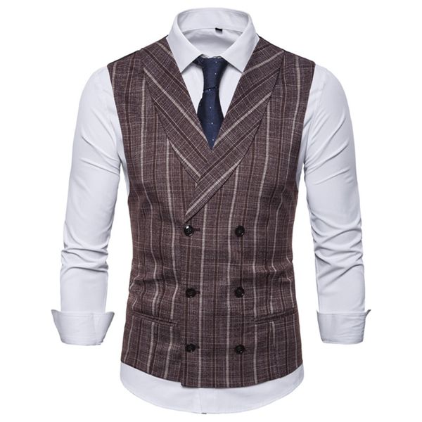 vestes de designer pour hommes england style striped slim double breasted lapel neck fashion mens vest, Black;white
vestes de designer pour hommes england style striped slim double breasted lapel neck fashion mens vest, Black;white