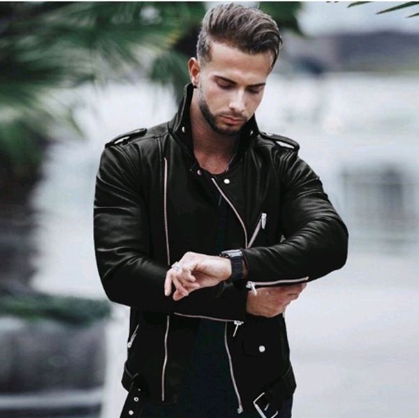 men's motorcycle pu leather jackets men leather autumn winter slim fit jackets male business fitness casual coats plus size 5xl, Black
men's motorcycle pu leather jackets men leather autumn winter slim fit jackets male business fitness casual coats plus size 5xl, Black