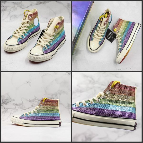 1970s Pride Miley Cyrus Canvas Skateboard Shoes 2019 Rainbow Sport Sneakers Mens High Limited Designer Mens Women Basektball Shoes With Box
1970s Pride Miley Cyrus Canvas Skateboard Shoes 2019 Rainbow Sport Sneakers Mens High Limited Designer Mens Women Basektball Shoes With Box