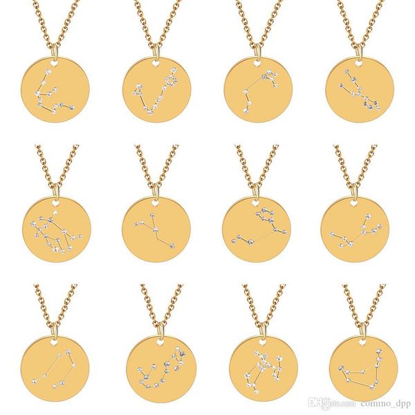new 12 zodiac sign necklaces stainless steel coin crystal diamond constellation charm gold silver chain for women fashion jewelry
new 12 zodiac sign necklaces stainless steel coin crystal diamond constellation charm gold silver chain for women fashion jewelry