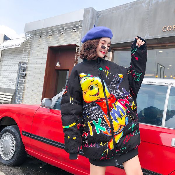 mumuzi 2018 autumn winter women print cartoon jacket coat female slim black brand cotton coats casual black bear jackets
mumuzi 2018 autumn winter women print cartoon jacket coat female slim black brand cotton coats casual black bear jackets