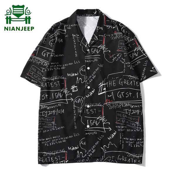 summer hip hop shirts men polyester black creative pattern shirts male streetwear casual short sleeve beach men's loose blouse, White;black
summer hip hop shirts men polyester black creative pattern shirts male streetwear casual short sleeve beach men's loose blouse, White;black