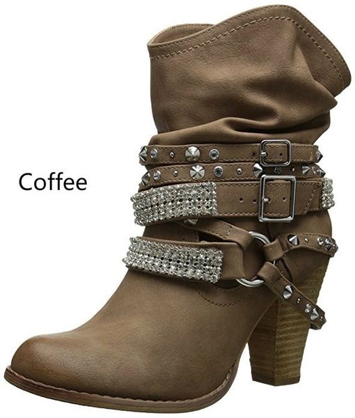 2019 autumn bling retro women boots vintage block heel ankle boots side buckle thick high heels fashion women shoes, Black
2019 autumn bling retro women boots vintage block heel ankle boots side buckle thick high heels fashion women shoes, Black