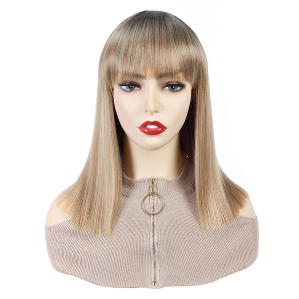 bobo wigs for women short staight hair ombre color black mixed blonde cosplay wig synthetic with bang
bobo wigs for women short staight hair ombre color black mixed blonde cosplay wig synthetic with bang