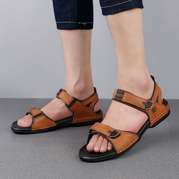 classics style men sandals outdoor walking summer shoes anti-slippery beach shoes men comfortable soft leather, Black
classics style men sandals outdoor walking summer shoes anti-slippery beach shoes men comfortable soft leather, Black
