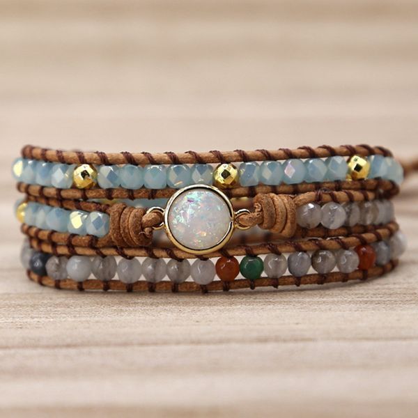 diezi drop shipping handmade natural stone crystal bracelet leather wrap beads bracelet for women men weave opal jewelry, Silver
diezi drop shipping handmade natural stone crystal bracelet leather wrap beads bracelet for women men weave opal jewelry, Silver