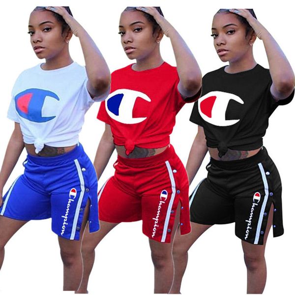 women champion shorts tracksuit short sleeve t-shirt + button shorts 2 piece set letter print t shirt outfits summer suit clothing s-xl, White
women champion shorts tracksuit short sleeve t-shirt + button shorts 2 piece set letter print t shirt outfits summer suit clothing s-xl, White