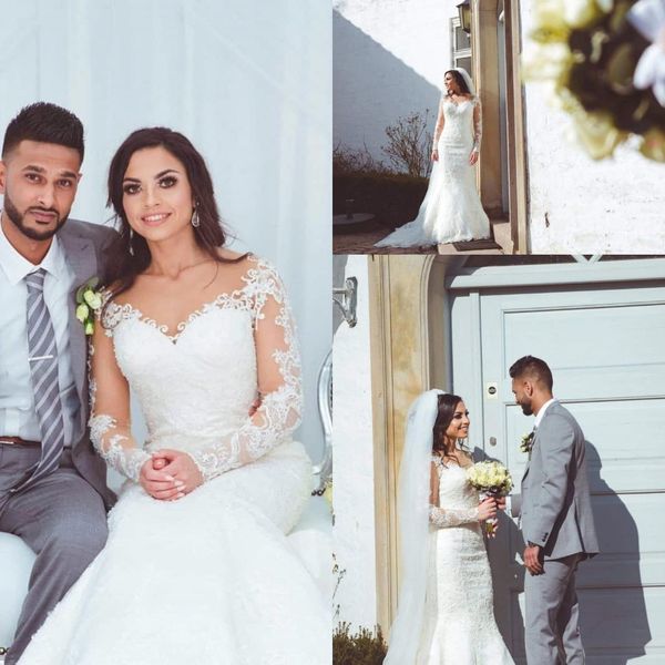 2019 western mermaid wedding dresses for country bohemian bride wedding gowns vintage long sleeve sheer appliques, White
2019 western mermaid wedding dresses for country bohemian bride wedding gowns vintage long sleeve sheer appliques, White