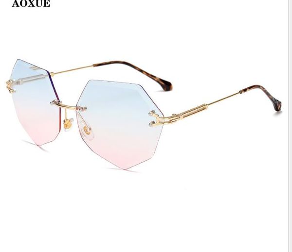 european and american metal frameless trimmed irregular tide sunglasses fashionable women's and men's sunglasses, White;black
european and american metal frameless trimmed irregular tide sunglasses fashionable women's and men's sunglasses, White;black