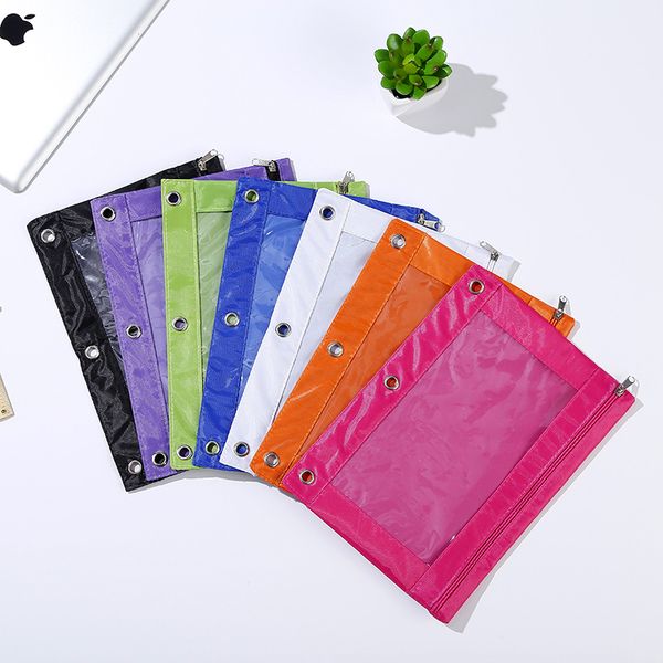 яркий цветной 3-кольцевой мешочек-карандаш с сетчатым окном
яркий цветной 3-кольцевой мешочек-карандаш с сетчатым окном