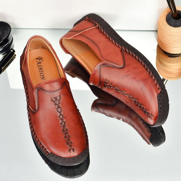 2020 new leather male loafers slip-on casual men's shoes breathable classic male loafers waterproof light ankle shoes men, Black
2020 new leather male loafers slip-on casual men's shoes breathable classic male loafers waterproof light ankle shoes men, Black