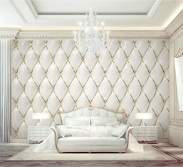 custom wallpaper 3d mural luxury gold crystal rhombic stitching 3d european soft bag background wall papers home decor
custom wallpaper 3d mural luxury gold crystal rhombic stitching 3d european soft bag background wall papers home decor