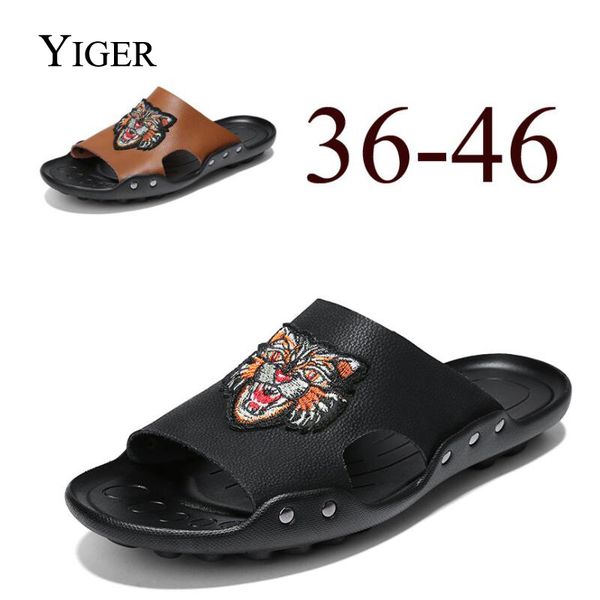 yiger new men slippers soft sole beach shoes non-slip bathroom casual slippers genuine leather large size 0087, Black
yiger new men slippers soft sole beach shoes non-slip bathroom casual slippers genuine leather large size 0087, Black