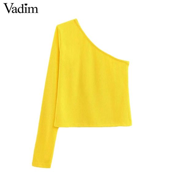 vadim women one shoulder blouse long sleeve short style female casual shirts stylish yellow black pink blusas lb050, White
vadim women one shoulder blouse long sleeve short style female casual shirts stylish yellow black pink blusas lb050, White