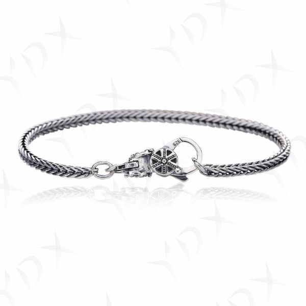 ydx 100%925 sterling silver couple bracelet retro pattern lobster buckle bracelet suitable for matching beaded party, Black
ydx 100%925 sterling silver couple bracelet retro pattern lobster buckle bracelet suitable for matching beaded party, Black