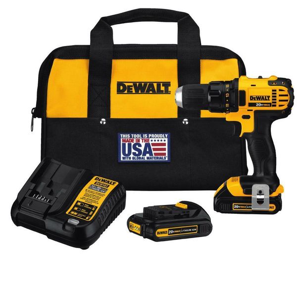 DEWALT 20-вольтная литий-ионная аккумуляторная компактная дрель-шуруповерт MAX с (2) 20-в
DEWALT 20-вольтная литий-ионная аккумуляторная компактная дрель-шуруповерт MAX с (2) 20-в