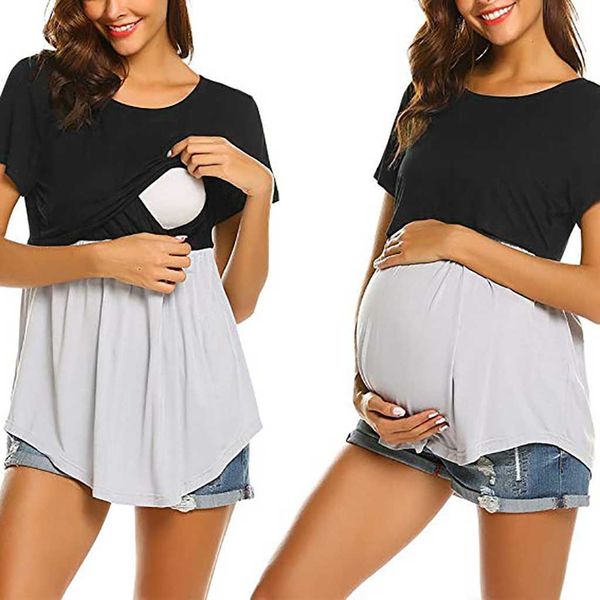 women maternity casual t shirt summer breastfeeding clothes patchwork nursing casual breastfeeding pregnant t-shirt hooler, White
women maternity casual t shirt summer breastfeeding clothes patchwork nursing casual breastfeeding pregnant t-shirt hooler, White