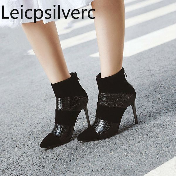 women's boots new autumn and winter pointed color matching zipper high heel short tube women's shoes plus size 33-43 9.5cm high, Black
women's boots new autumn and winter pointed color matching zipper high heel short tube women's shoes plus size 33-43 9.5cm high, Black