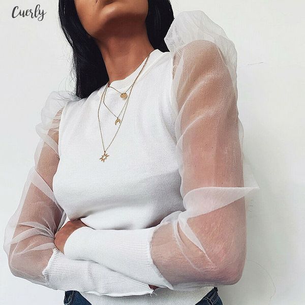 women mesh net blouse sheer puff long sleeve ladies shirt black turtle neck pullover womens clothing female blouse, White
women mesh net blouse sheer puff long sleeve ladies shirt black turtle neck pullover womens clothing female blouse, White