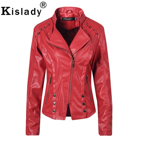 2019 new autumn winter women's pu leather jacket fashion gothic rivet faux leather coat yellow red cool moto jacket streetwear, Black
2019 new autumn winter women's pu leather jacket fashion gothic rivet faux leather coat yellow red cool moto jacket streetwear, Black