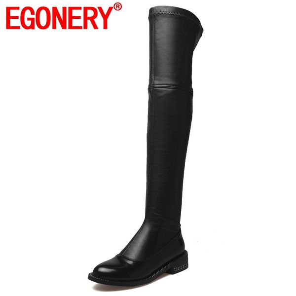 egonery solid genuine leather med square heel round toe zip over the knee boots black fashion women shoes
egonery solid genuine leather med square heel round toe zip over the knee boots black fashion women shoes