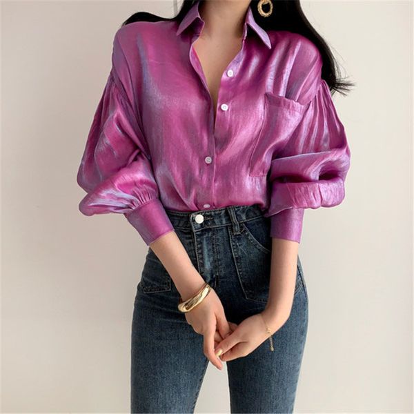 hzirip 2019 summer reflective loose vintage fashion solid thin retro elegant women all match casual shirts 2 colors, White
hzirip 2019 summer reflective loose vintage fashion solid thin retro elegant women all match casual shirts 2 colors, White