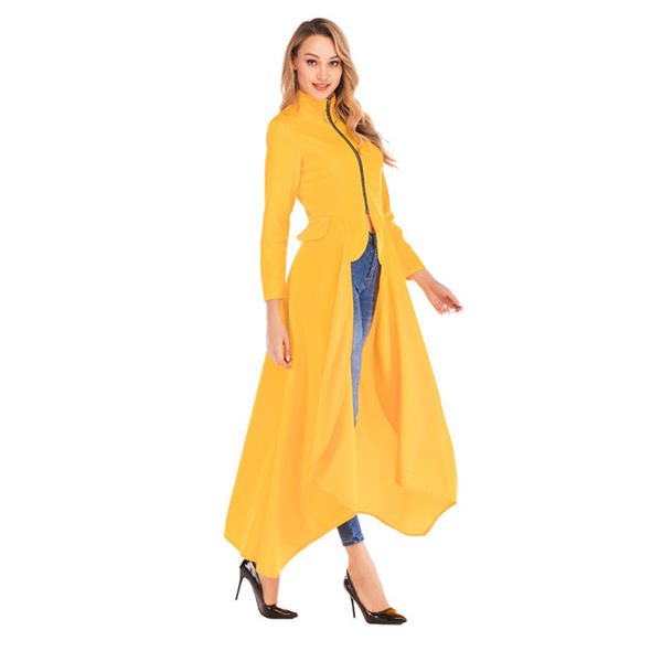 fashion irregularity stand collar trench coats spring zipper long sleeve designer coats new casual women clothing, Tan;black
fashion irregularity stand collar trench coats spring zipper long sleeve designer coats new casual women clothing, Tan;black