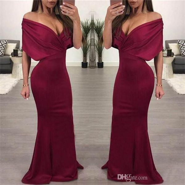 off shoulder evening dresses simple ruffles prom dresses sweep train custom size elegant v neck evening formal dresses, Black;red
off shoulder evening dresses simple ruffles prom dresses sweep train custom size elegant v neck evening formal dresses, Black;red