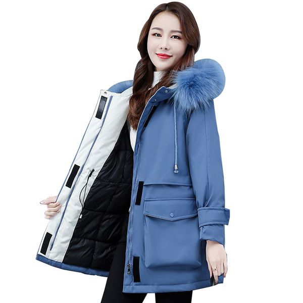 cotton clothing coat winter warm loose padded jackets women long coats female fur collar hooded down jacket, Black
cotton clothing coat winter warm loose padded jackets women long coats female fur collar hooded down jacket, Black