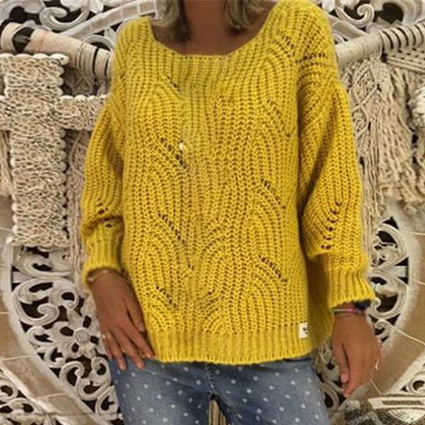 ladies knit sweater casual loose round neck autumn new fashion 2019 long sleeve hollow solid color women's basic sweater, White;black
ladies knit sweater casual loose round neck autumn new fashion 2019 long sleeve hollow solid color women's basic sweater, White;black