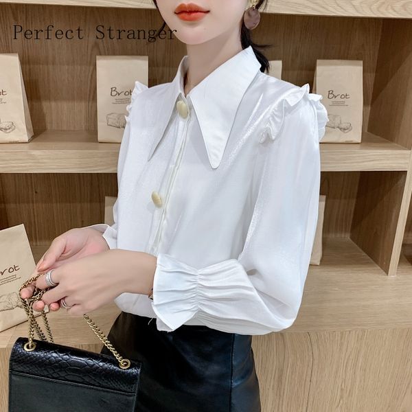 2020 spring new arrival long sleeve turn down collar women chiffon blouse, White
2020 spring new arrival long sleeve turn down collar women chiffon blouse, White