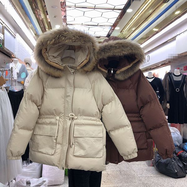hooded parka real fur collar women winter coat new drawstring waist cotton clothing bf students padded cotton coat jacket femme, Black
hooded parka real fur collar women winter coat new drawstring waist cotton clothing bf students padded cotton coat jacket femme, Black