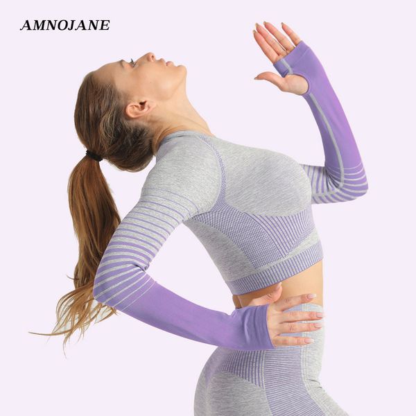 colorblock stripe yoga long sleeve sports running gym seamless crop fitness t-shirt workout for women sport shirts, White;red
colorblock stripe yoga long sleeve sports running gym seamless crop fitness t-shirt workout for women sport shirts, White;red