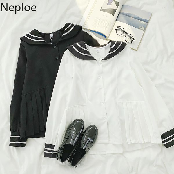 neploe japanese striped sailor collar women blouse long sleeve single breasted sweet shirts pleated ruffle blusas 4a945, White
neploe japanese striped sailor collar women blouse long sleeve single breasted sweet shirts pleated ruffle blusas 4a945, White