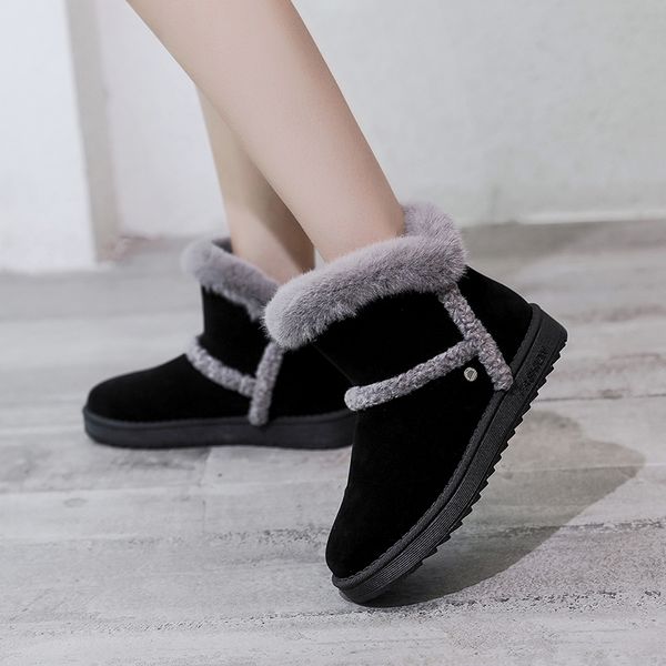2019 winter new women suede plush lining ankle fur snow boots flat with black/brown emu boots fashion cotton shoes
2019 winter new women suede plush lining ankle fur snow boots flat with black/brown emu boots fashion cotton shoes