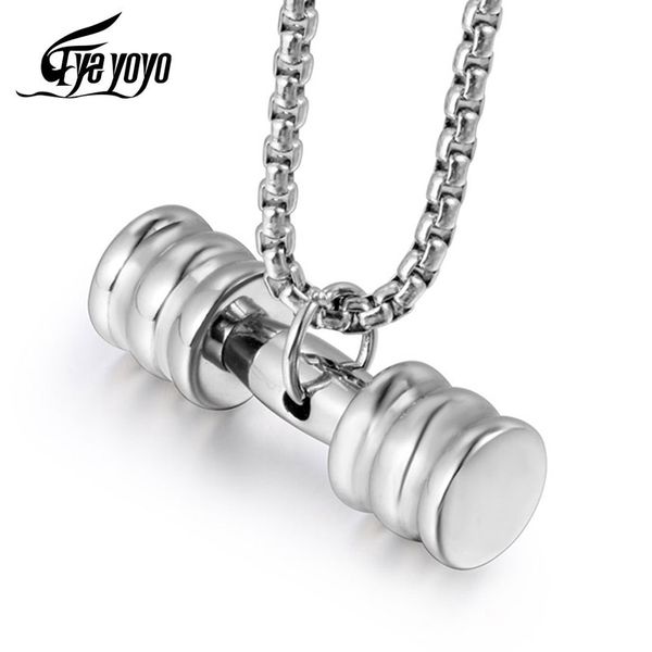 eyeyoyo 316l stainless steel silver dumbbell pendant work out men necklace jewelry new dumbbell necklace for mens birthday gift
eyeyoyo 316l stainless steel silver dumbbell pendant work out men necklace jewelry new dumbbell necklace for mens birthday gift