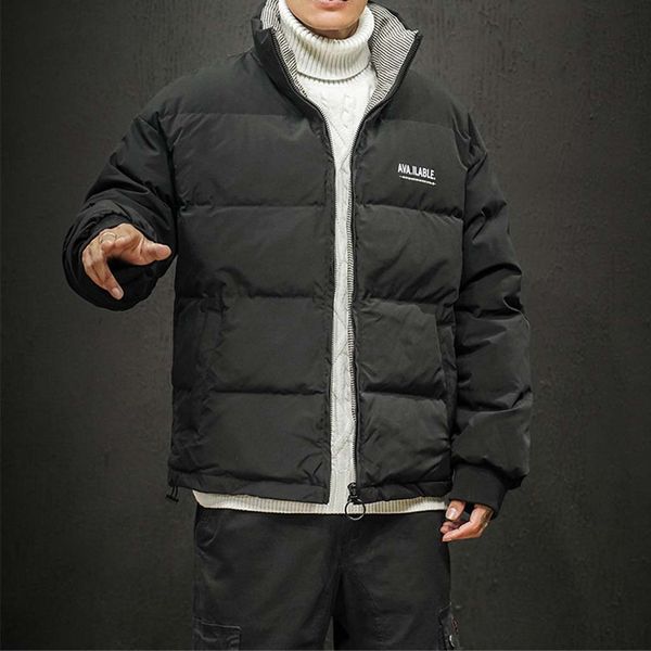 men's parka 2019 brand winter jacket pure color windbreaker hoodies cotton thickening warm cotton clothing padded coat, Black
men's parka 2019 brand winter jacket pure color windbreaker hoodies cotton thickening warm cotton clothing padded coat, Black