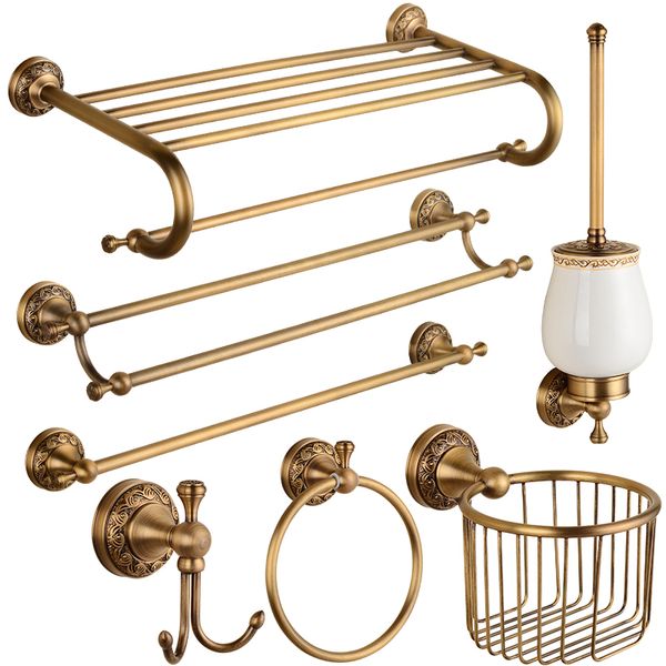european antique bathroom accessories solid copper retro bathroom hardware set 1-7 items for decoration
european antique bathroom accessories solid copper retro bathroom hardware set 1-7 items for decoration