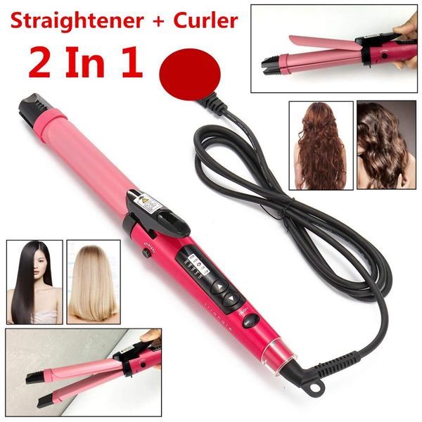 2in1 hair curler straightener electric crimper 45w curl hair wave frizzle ceramic roller nozzles work indicator curling iron, Black
2in1 hair curler straightener electric crimper 45w curl hair wave frizzle ceramic roller nozzles work indicator curling iron, Black