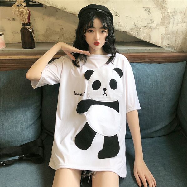 cute panda women's short sleeve t-shirt summer cartoon party t shirt for girls loose fashion casual printed white black
cute panda women's short sleeve t-shirt summer cartoon party t shirt for girls loose fashion casual printed white black