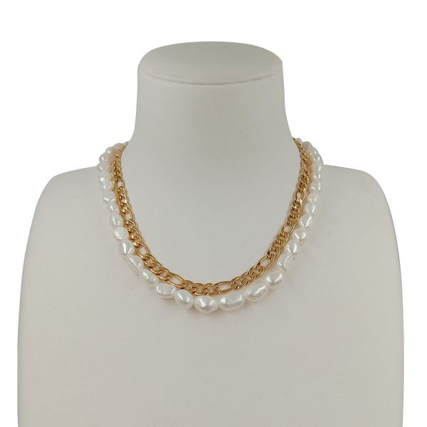 16 inch -22 inch choker necklace with with 2 layers ,100% nature freshwater baroque pearl and stainless steel gold plating, Silver
16 inch -22 inch choker necklace with with 2 layers ,100% nature freshwater baroque pearl and stainless steel gold plating, Silver