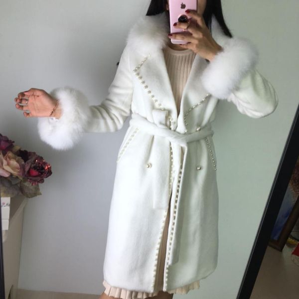 women's wool & blends coat women 2021 autumn winter runway fashion design long sleeve pearls outfit, Black
women's wool & blends coat women 2021 autumn winter runway fashion design long sleeve pearls outfit, Black
