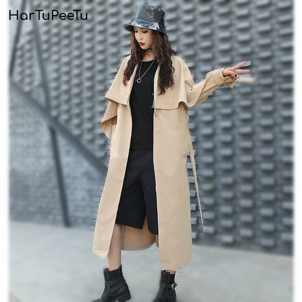 women windbreaker mid-length british style plus size loose spring autumn office lady coat height increasing fashion tide 2020, Tan;black
women windbreaker mid-length british style plus size loose spring autumn office lady coat height increasing fashion tide 2020, Tan;black